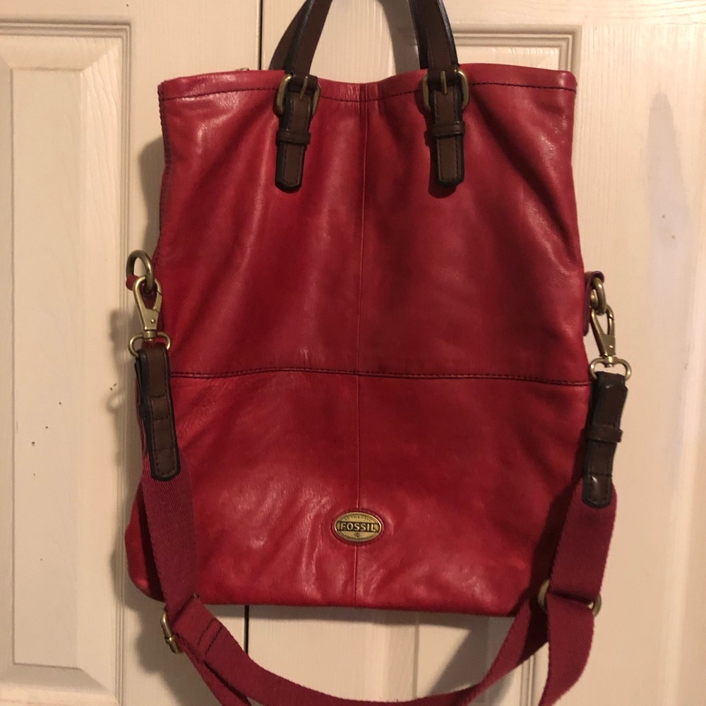 Fossil Red Leather Handbag